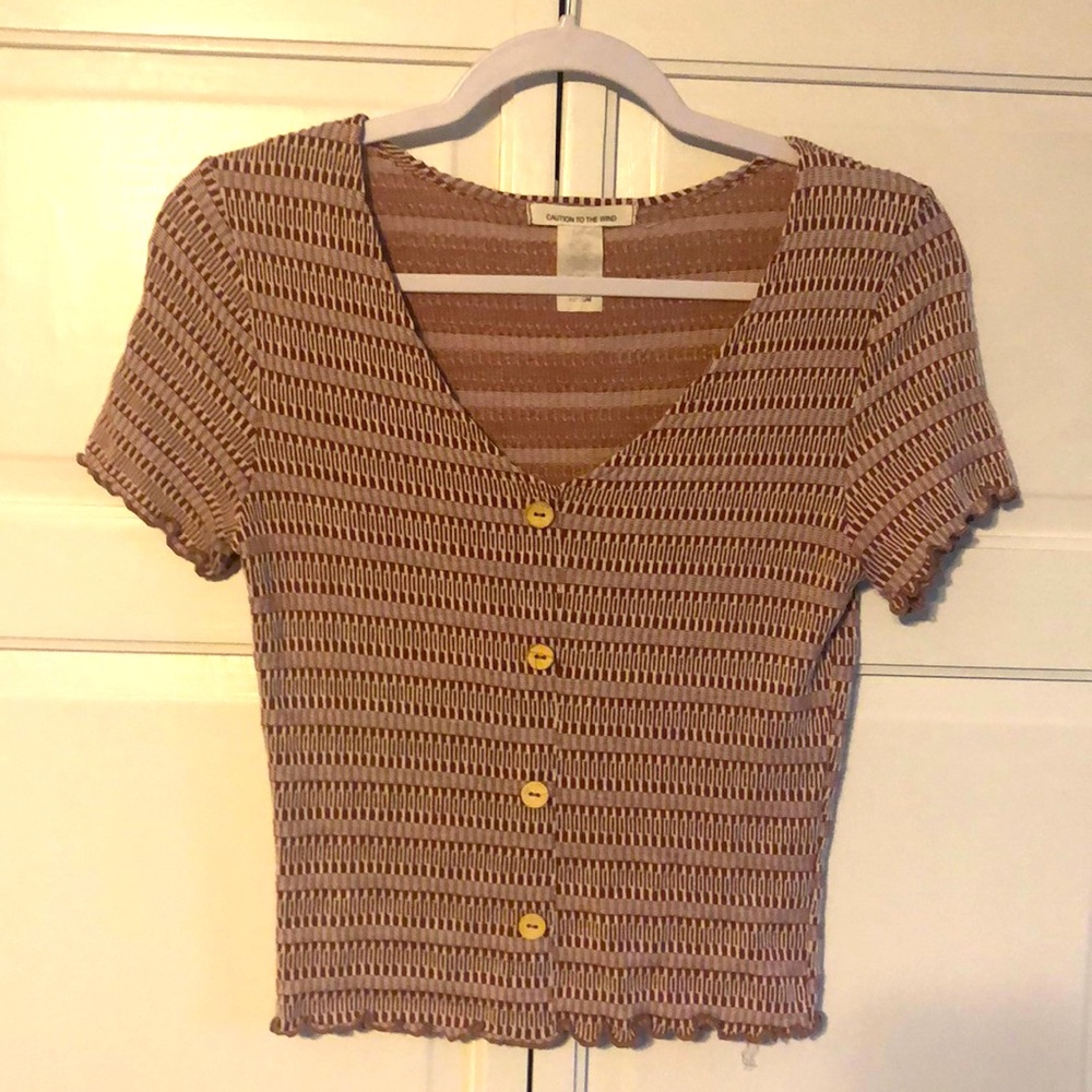Caution to the Wind, short sleeved woman,s top